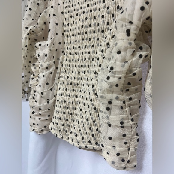 Maeve Short-Sleeve Mesh Ruched Top - Picture 11 of 12